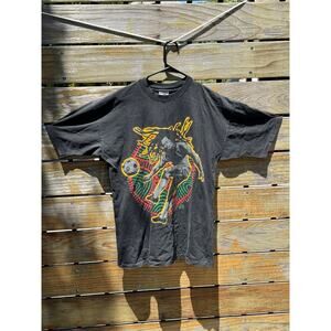 vintage 1996 bob marley soccer shirt black XL